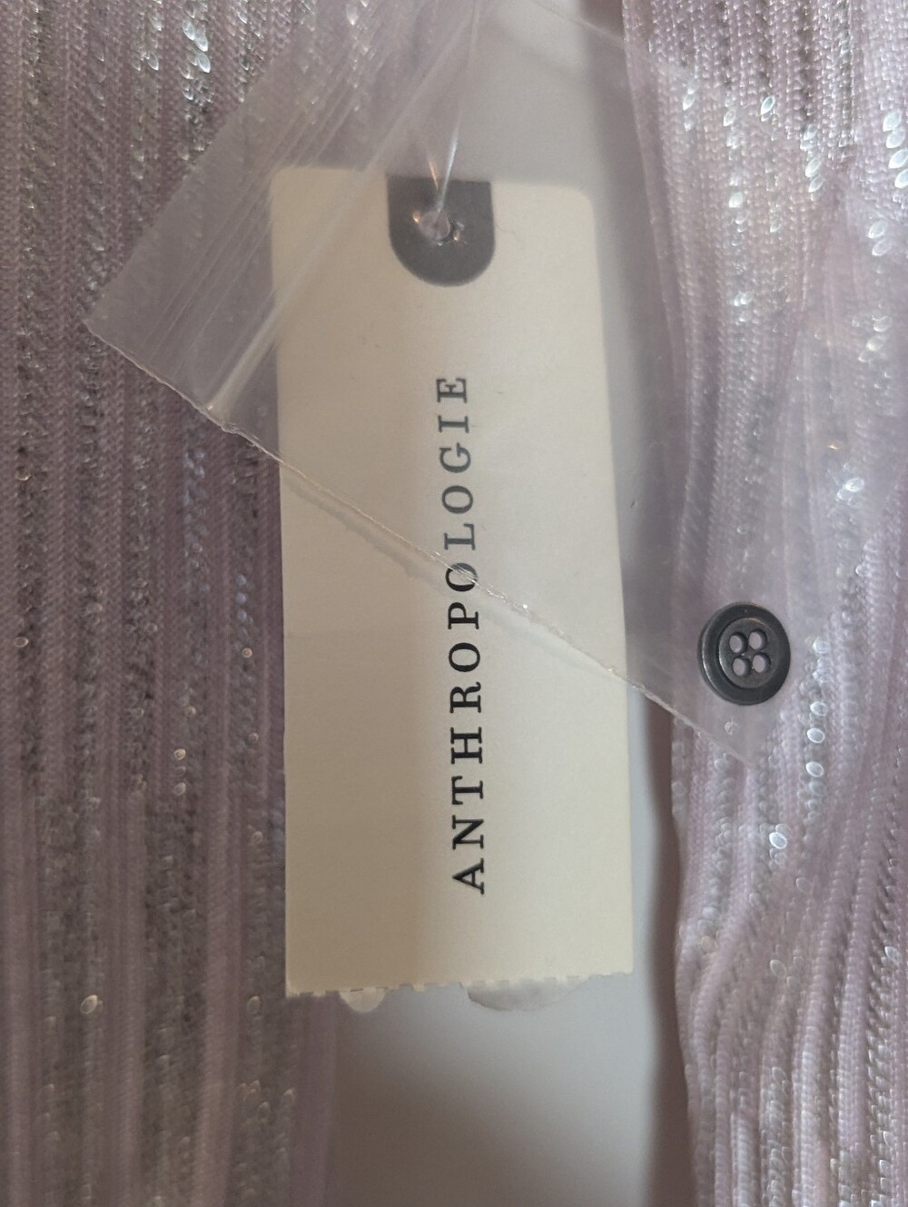 Pilcro by Anthropologie Andie Shimmer Ribbed Henley Top XS Lavender Metallic NWT - Picture 6 of 8